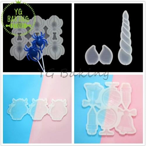 Dorica Unicorn/Spider/Buffalo/Hippo/Globe & Gesture Epoxy Silicone Cake Mold Fondant Decoration Kitchen Baking Tools