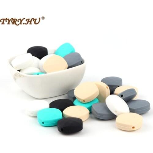 TYRY.HU 10 pieces Silicone Square Beads Baby Teething DIY Beads For Necklace Pacifier Chain Bracelet Teether Jewelry BPA Free