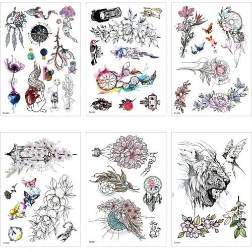 21 x 15 cm waterproof fun Tattoo Sticker 2020 Mandala sexy feather Tattoo Sticker