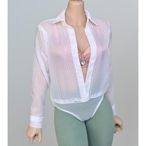 1/6 Scale Female Soldier One-Piece Shirt Lightweight and Translucent Clothing Model for 12’’action figure body