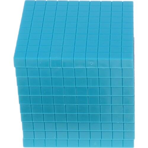 10x Blue Montessori Mathematics Cube Preschool Learning Educational Toys