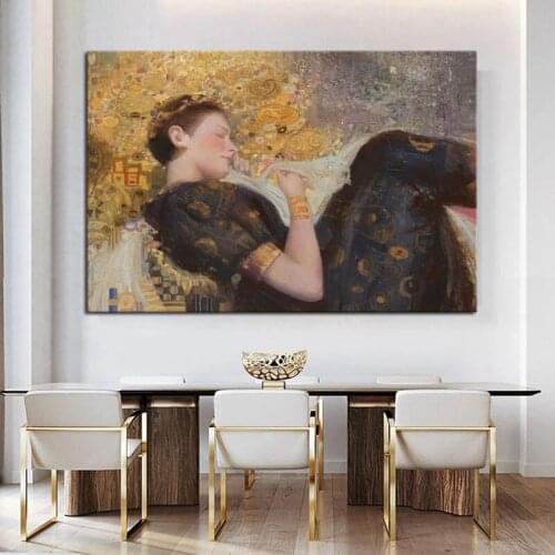 100% Hand Painted Oil Paintings Retro Famous Gustav Klimt Modern Home Decoration Wall Art Pictures Large Size Frameless