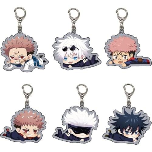 2020 Anime Jujutsu Kaisen Acrylic Keychain Yuji Itadori Gojo Satoru New Cosplay Pendant Keyring