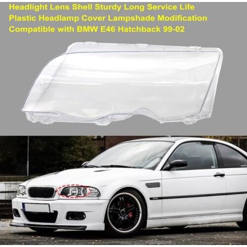Headlight Lens Shell Sturdy Long Service Life Plastic Headlamp Cover Lampshade Modification 63126904298 63128377278 for BMW E46