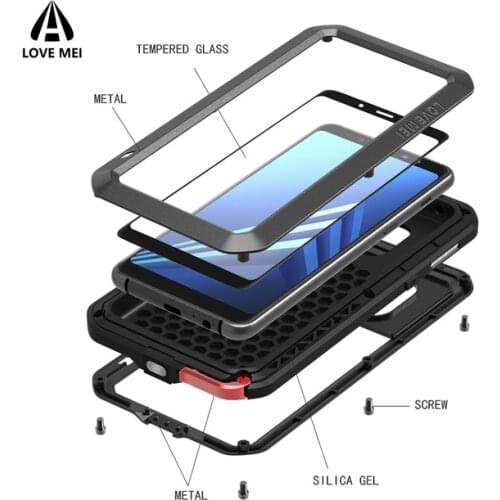 Gorilla Glass LOVE MEI POWERFUL case For iphone SE 2020 12 11 Pro X XS Max XR cover for iphone 6 7 8 Plus Waterproof Armor case