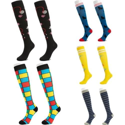 5 Pairs Women Compression Tube Stockings Knee High Socks for Edema Diabetes Varicose Veins Running Marathon Travel