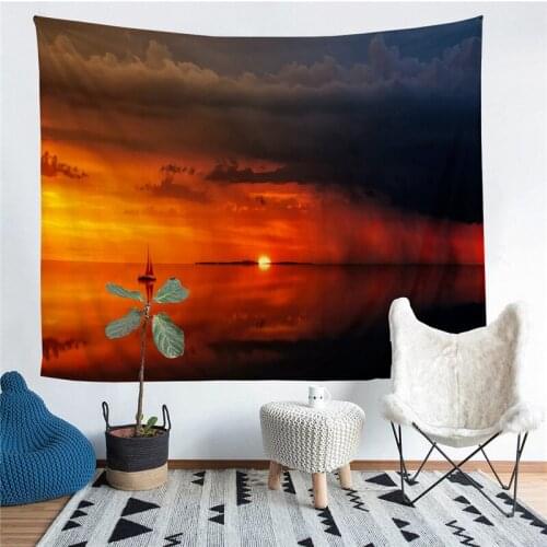 Setting Sun Printed Living Room Decoration Wall Hanging Tapestry Yoga Mat Rug Home Decor Art