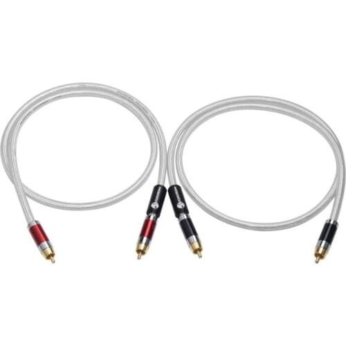Home Theater DVD TV Amplifier CD Soundbox Hifi Copper and Silver Amplifier RCA Cable Hi-end 2RCA Male to Male Audio Cable Wire