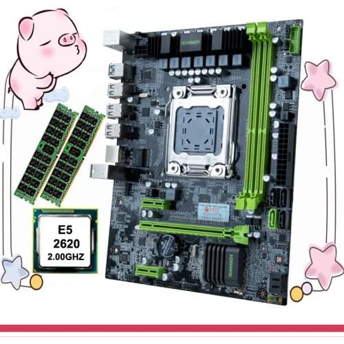 HUANANZHI X79 6M M-ATX Motherboard CPU RAM Combo Dual M.2 Slot Processor Intel Xeon E5 2620 Big Brand Memory 32G(2*16G) REG ECC