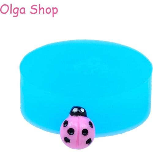 DYL012 9.8mm Lady Bug Ladybird Silicone Mold - Insect Mold Jewelry Earring Pendant Resin Polymer Clay Fondant Cake Decoration