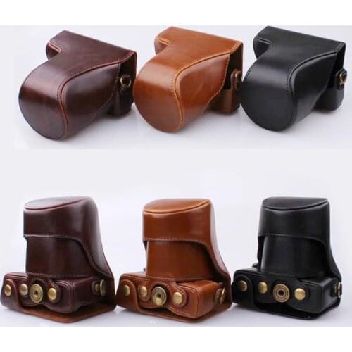 NEW PU Leather Camera Case Bag Cover for Canon EOS M10 M100 M200 with 15-45mm DSLR With Strap