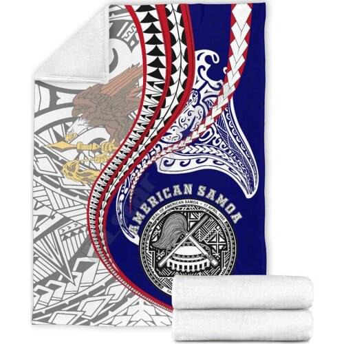 American Samoa Blanket Kanaloa Tatau gen 3D printed Wearable Blanket Adults/kids Fleece Blanket HOME ACCESSORIES drop shippng