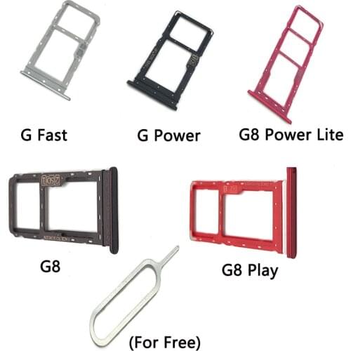 Original New Sim Card Tray Slot Holder With SD Card Adapter For Moto G Fast G Power G8 Plus G8 Play G8 Power Lite Repair Parts