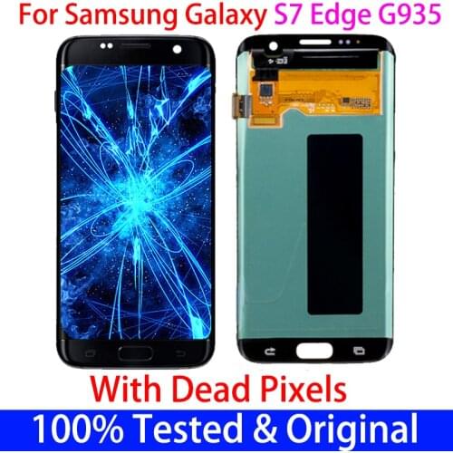 SUPER AMOLED 5.5'' Display For Samsung Galaxy S7 Edge G935 SM-G935F G935F LCD Screen Digitizer With Frame+Dead pixel