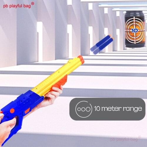 PB Playful bag Outdoor sport double shot soft sucking disc bullets foam gun goggles electric target child toy game QG27