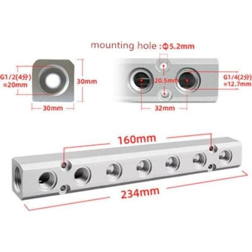 Pneumatic distributor multi-line air drain air distributor oil drain drain splitter air block air drain Material aluminum