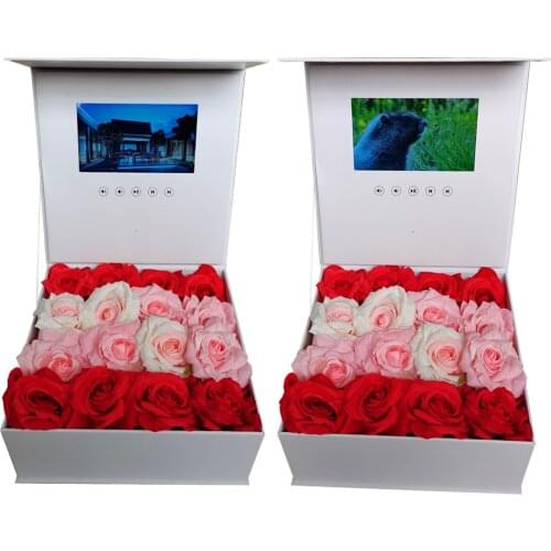 Custom production hardcover box video Brochure 7inch Universal Video Greeting Card 2gb watching booklet box for Advertising