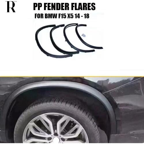 F15 X5 PP Unpainted Side Wheel Arch Fender Guard Protector Flares for BMW F15 X5 28i 35i 28d 35d 2014 - 2018 4pcs / set