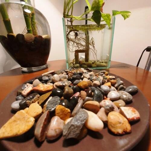 River gravel pebbles 1-2 cm 490-500 gram for aquarium, fish glass or vase very decorative stones