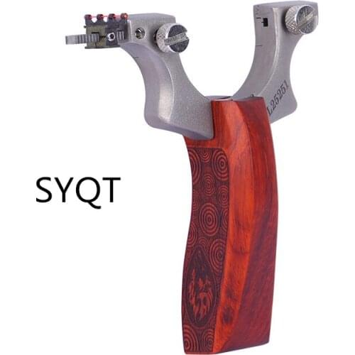 Kids Toys Games Slingshot Flat Leather Precision Device Solid Wood Clip Outdoor Competitive Stainless Steel Hunting Catapult