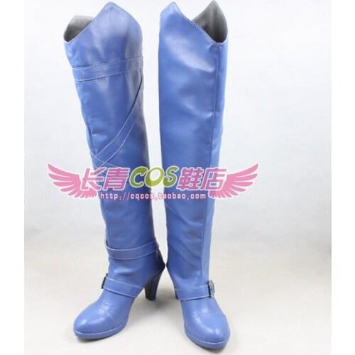 DATE A LIVE Yamai Kaguya Blue Long Girls Cosplay Shoes Boots C006