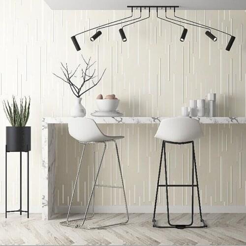 Modern Simple Style Pure Color Geometric Strip 3D Embossed Non-woven Wallpaper Roll Bedroom Living Room Wall Paper Home Decor