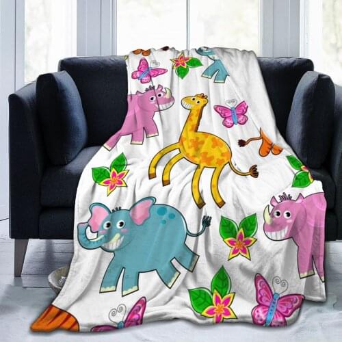 Cute Cartoon Animals Pattern Super Soft Cozy Fleece Blanket For Kid Adult Colorful Summer Winter Family Dropship Throw