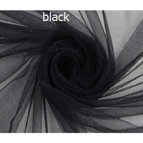 Hot 65" 165cm wide 3meter/lot Black soft nylon mesh tulle grid gauze fabric for diy ball gown tutu mosquito net curtain veil
