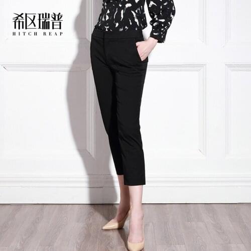 Slim Legged Pants Capris Professional Trousers Straight Suit Pants Black Pants Female 2021