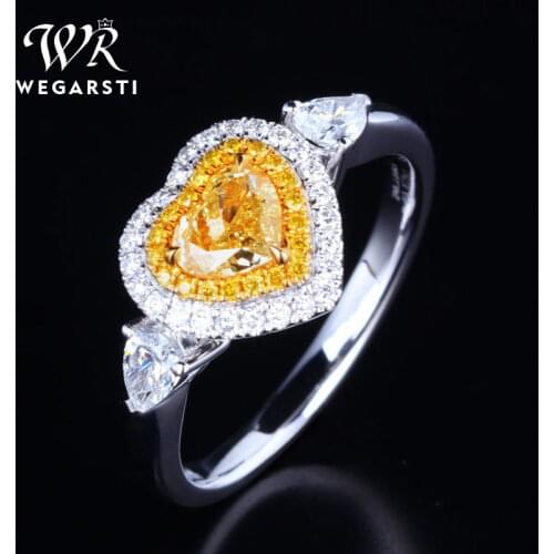WEGARSTI 925 Sterling Silver Ring Finger Anel Aneis CZ Heart Ring For Women Jewelry Pure Wedding Engagement Drop Shipping