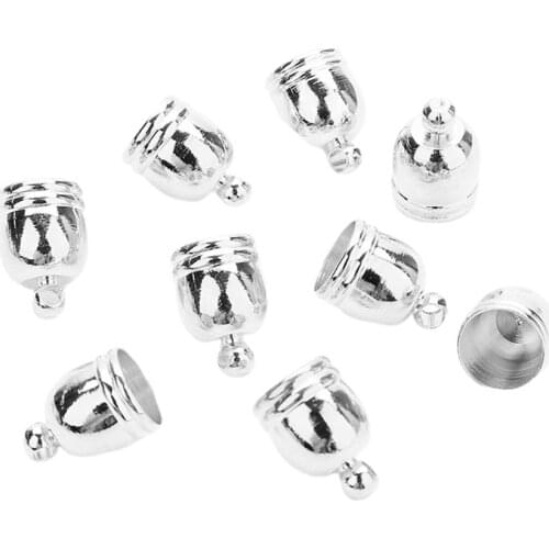 50pcs Brass Bead End Caps Bell Shape Cord Tassel End Cap DIY Bracelets 8mm