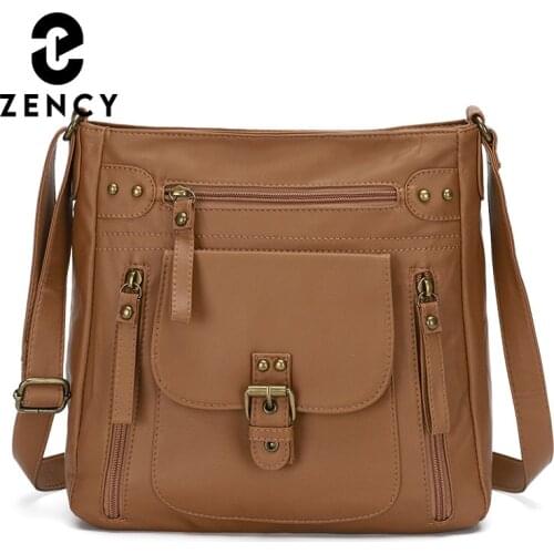 Zency Soft Pu Leather Handbag More Colors Fashion Classic Womens Shoulder Bags Anti-theft Top Quality Female Crossbody Bag