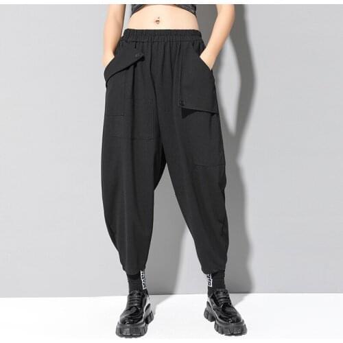 Autumn personality Tapered pants for women Winter thick cargo pants women harem pants streetwear woman pants womens Cross pants