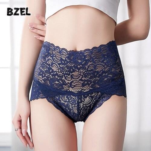BZEL Hot Women Transparent Lace Panties Underwear Hollow Out Briefs High Rise Hip Lift Fashion Female Soft Comfort Lady Lingerie