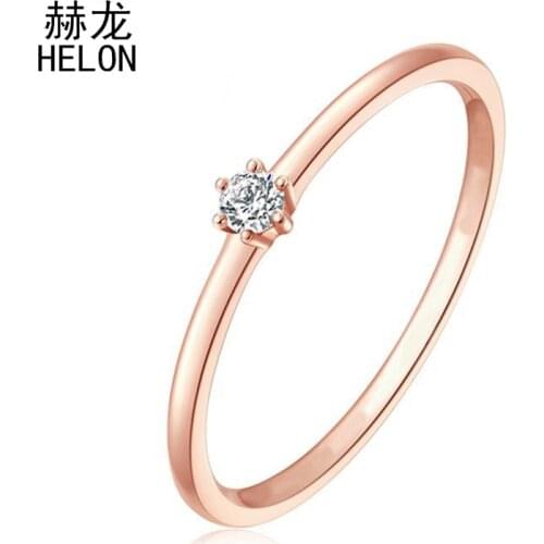Solid 10k Rose Gold 0.03CT SI/H Round 100% Natural Diamonds Engagement Ring Anniversary Women Classic Fine Jewelry unique Ring