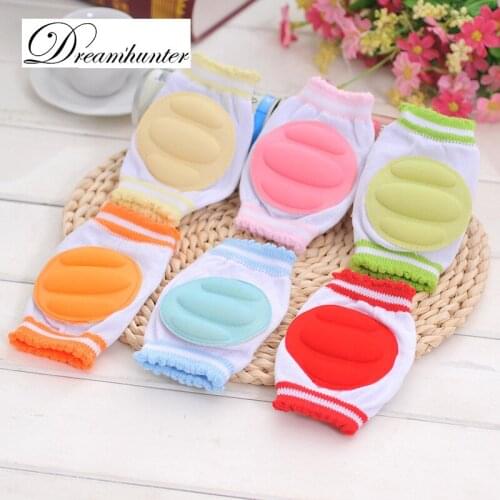 1 pair Sponge kids knee pads Cotton Breathable mesh Summer crawling toddler Drop Anti knock Leg Warmers Baby Elbow pads support