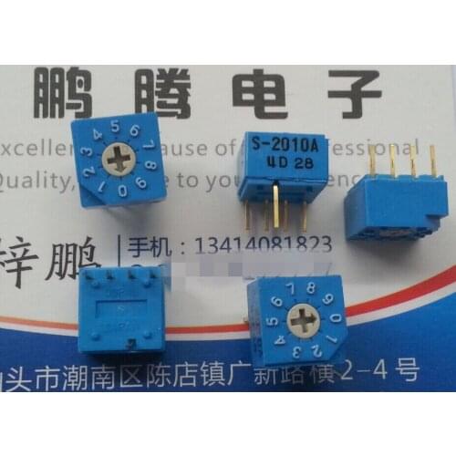 1PCS Original Japan COPAL S-2010A 0-9/10 bit rotary dial code switch positive code 4:1 pin position