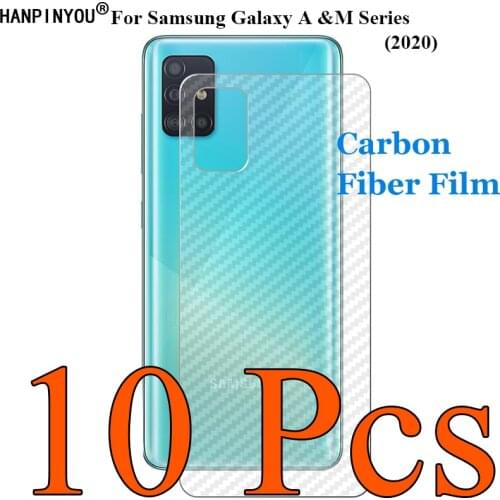 10 Pcs / Lot For Samsung Galaxy A51 A71 A31 A11 M31 M21 3D Transparent Carbon Fiber Back Rear Film Skin Screen Protector Sticker