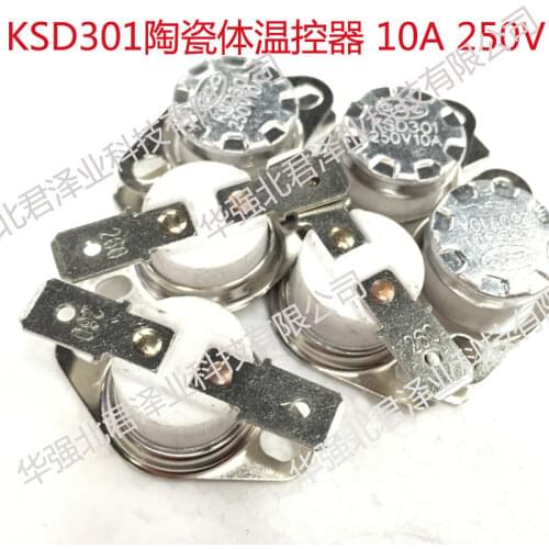 5pcs/Ceramics Temperature control switch KSD301 260 degree Normally closed 10A/250V Thermostat Temperature switch