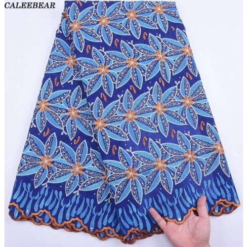 5 Yards Royal Blue Swiss Lace Fabric 2020 Latest Embroidery African Dry Cotton Lace Fabrics Dubai Nigeria Swiss Voile Lace S2034