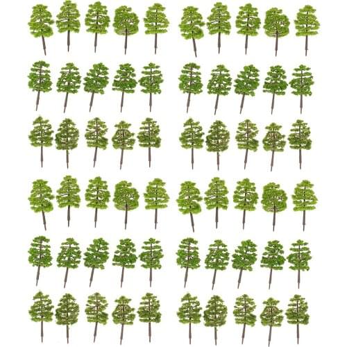 60pcs Model Trees Layout Train Railway Diorama Landscape Scenery 1/100 Scale Mini Plastic Railroad Scenery for House Kids Toy