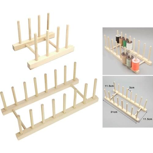 8/16 Spool Wood Sewing Thread Stand Shelf Craft Embroidery Organizer