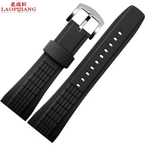 For men watches accessories quality silicone strap 26mm black taking up foundations rubber thong m applicable velatura series