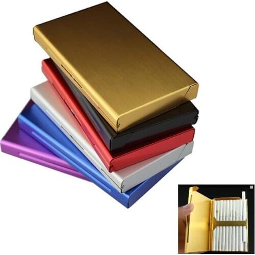 Aluminum Alloy 20 Cigarette Case Cover for Slim Cigarettes Box Smoke Storage Container Smoking Boxes Accessories