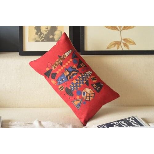 Retro fish Pillow cover Cartoon cushion cover lumbar pillow Linen Cushion Car Office Cushions Decor 30*50cm