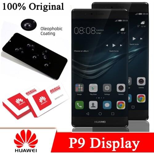 100% Original 5.2'' LCD with Frame for Huawei P9 EVA-L09 EVA-L19 Display Touch Screen Digitizer Repair Parts