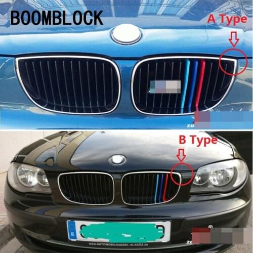 For 2003-2011 BMW 1 series E87 E81 E82 E88 116 118 120 130 135 M Sport Front Grille Trim Decoration Strips grill Cover Stickers