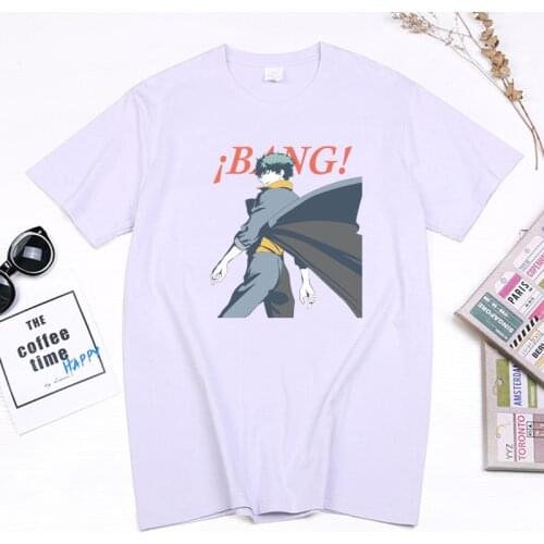 Cowboy Bebop Anime T-shirt Cool Spike Spiegel Graphic T Shirt Short Sleeve Casual Cotton Men Women Tops Harajuku Style Tees