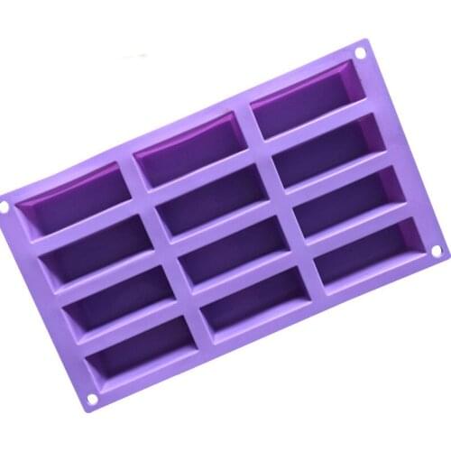 HMROVOOM 12 rectangular handmade soap mold, small square soap, silica gel cold soap mold, silica gel, chocolate mold, baking