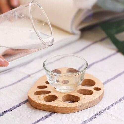 Insulation Wood Coasters Placemats Lotus Shape Heat Resistant Drink Mat Table Tea Coffee Cup Pad Non-slip Cup Mat Home Supplies